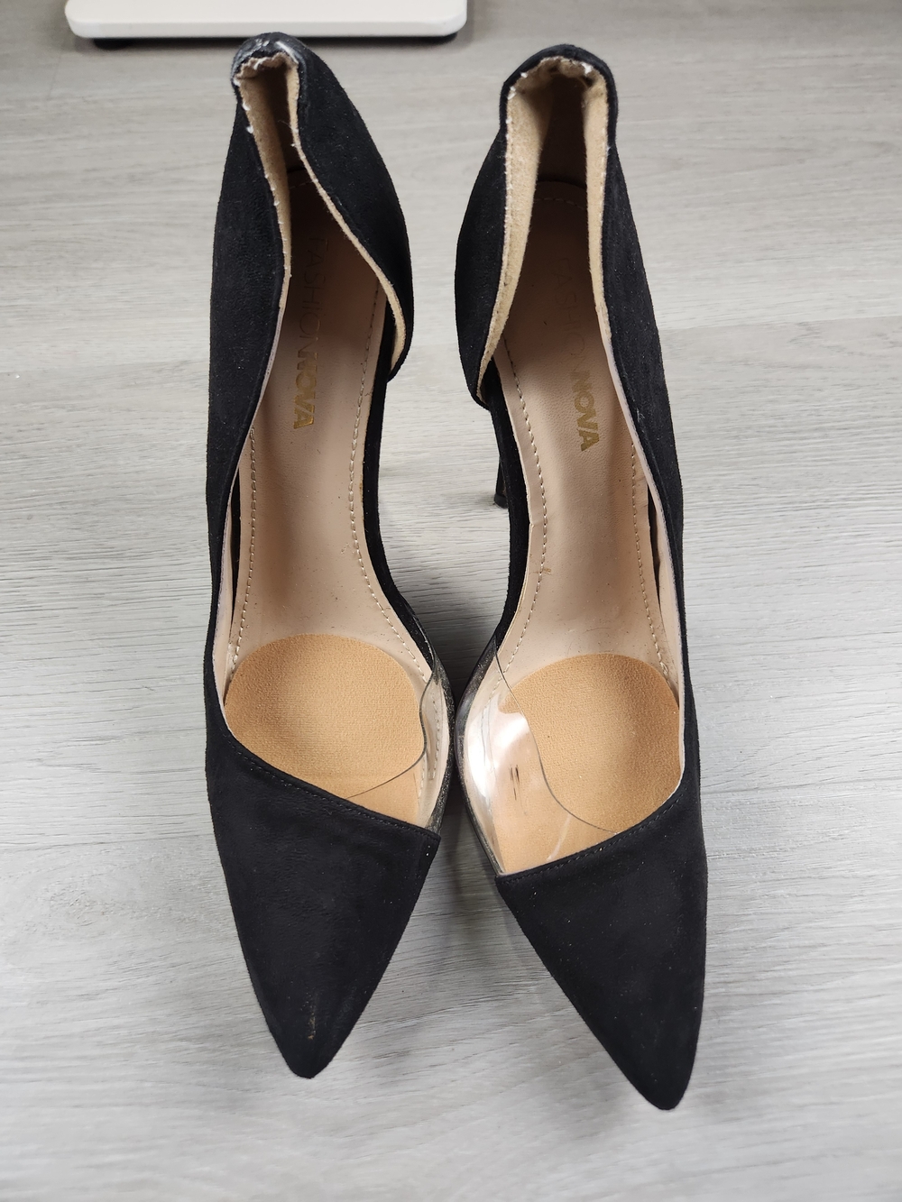 Black stiletto high heel shoes